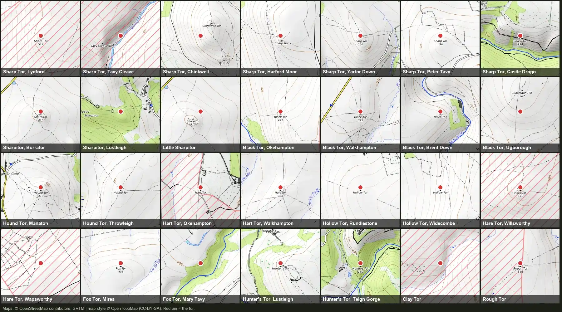 Dartmoor Places with the same names