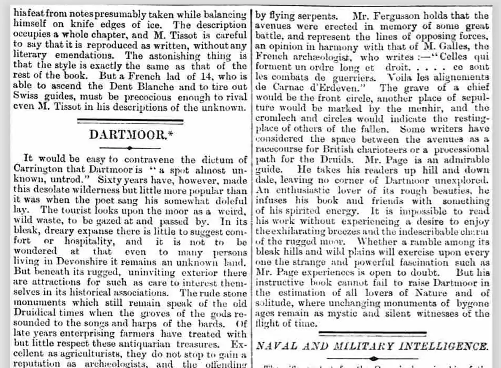 The DARTMOOR review as printed
