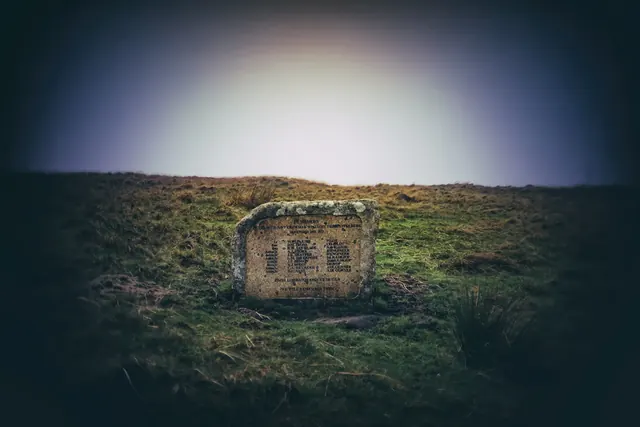 A photograph of a place on Dartmoor; the question asks which