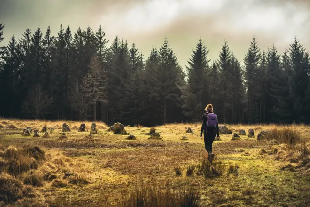 A photograph of a place on Dartmoor; the question asks which