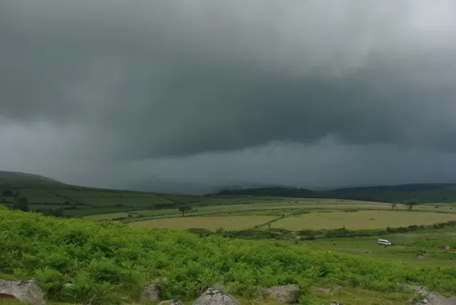Gutter Tor enclosure and three hut circles