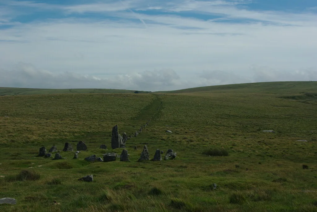 Stone alignment near Down Tor