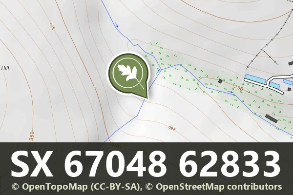 Two hut circles on the right bank of Red Brook