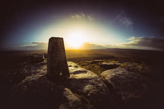 A photograph of a place on Dartmoor; the question asks which