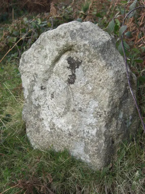 Milestone And Section Of Track Of Granite Tramway near Junction With Road To Green Lane