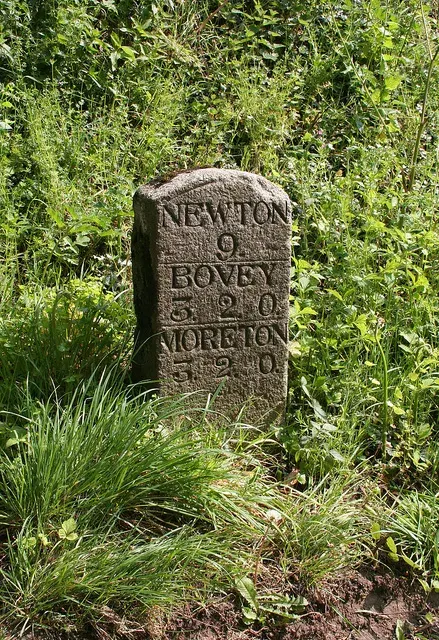 Milestone On A382 About 1 Metre near Road To Caseley