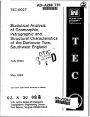 DTIC ADA268770: Statistical Analysis of Geomorphic, Petrographic and Structural Characteristics of the Dartmoor Tors, Southwest England