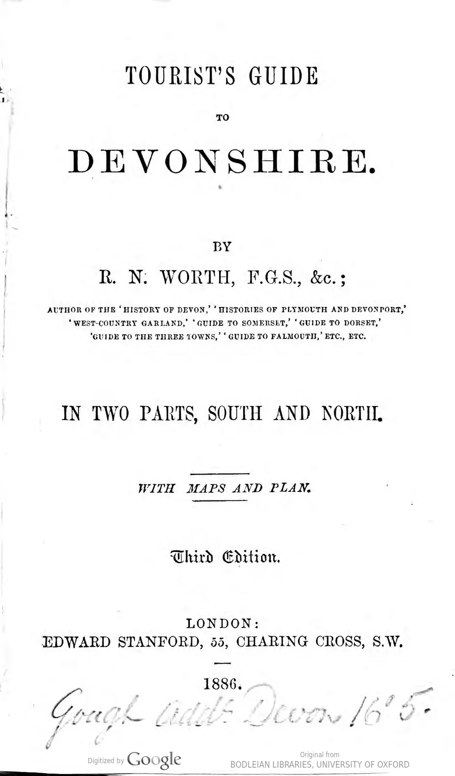Tourist's Guide to Devonshire