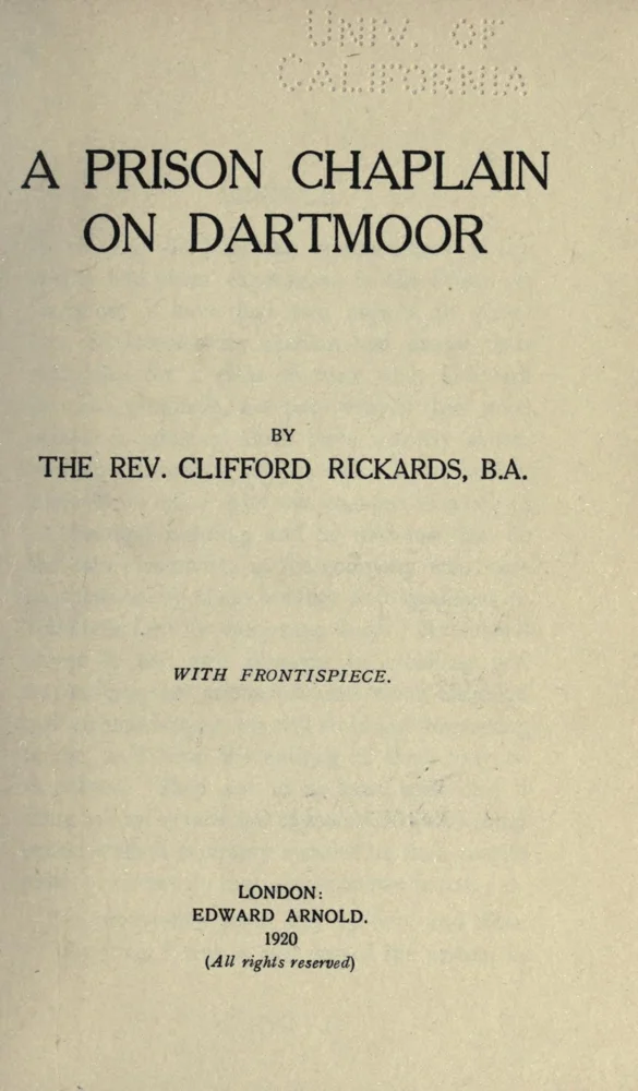 A Prison Chaplain on Dartmoor