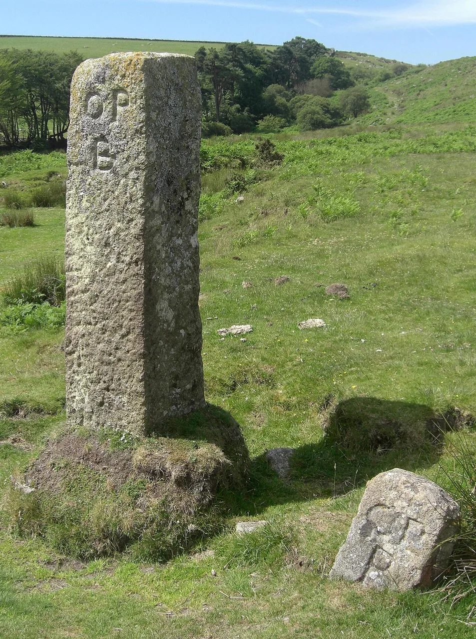 Okehampton parish boundary stones at Cullever Steps