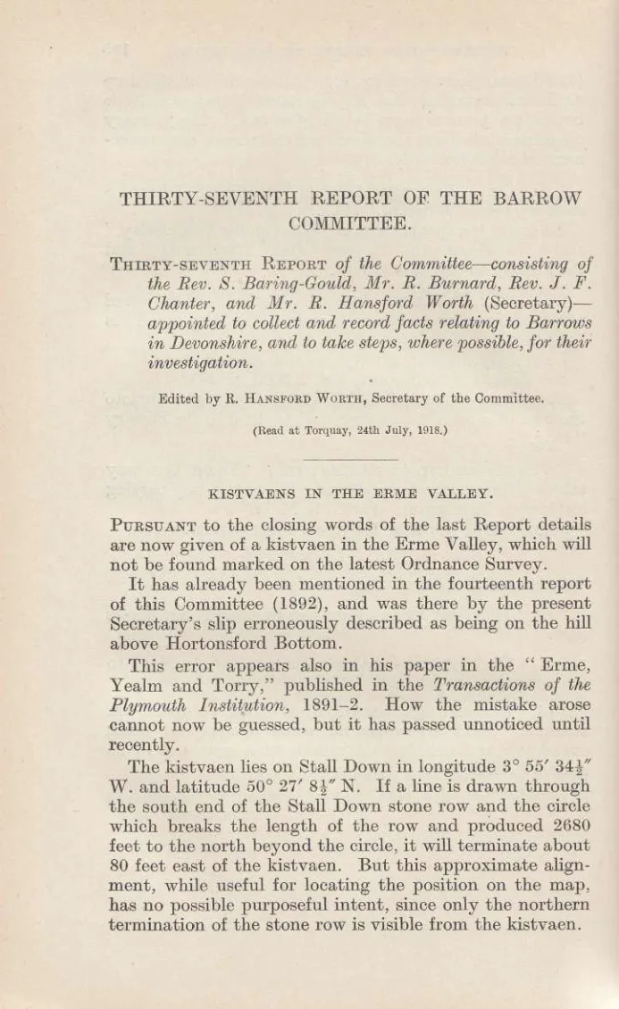 Reports of the Barrow Committee: Devonshire Association