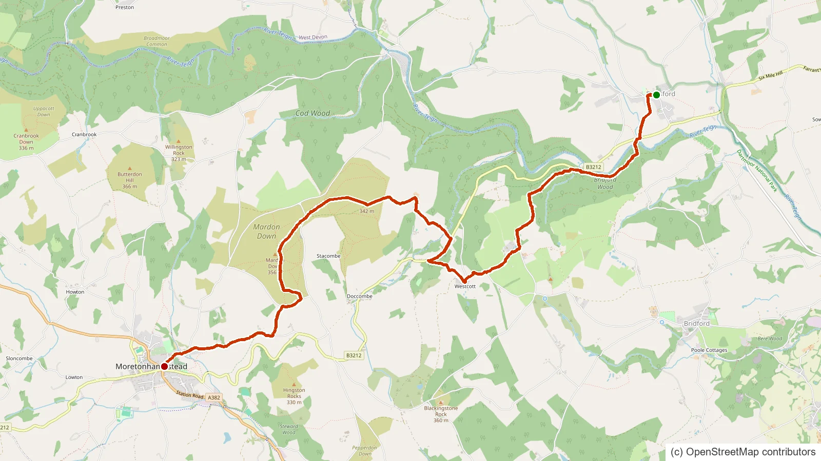 Dunsford to Moretonhampstead Trail